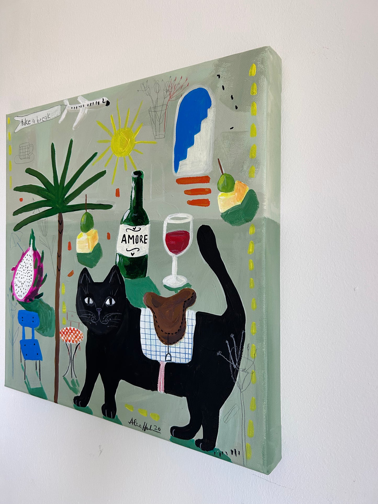 Take a Break – Original Acrylgemälde 40x40 cm | Alina Hahn