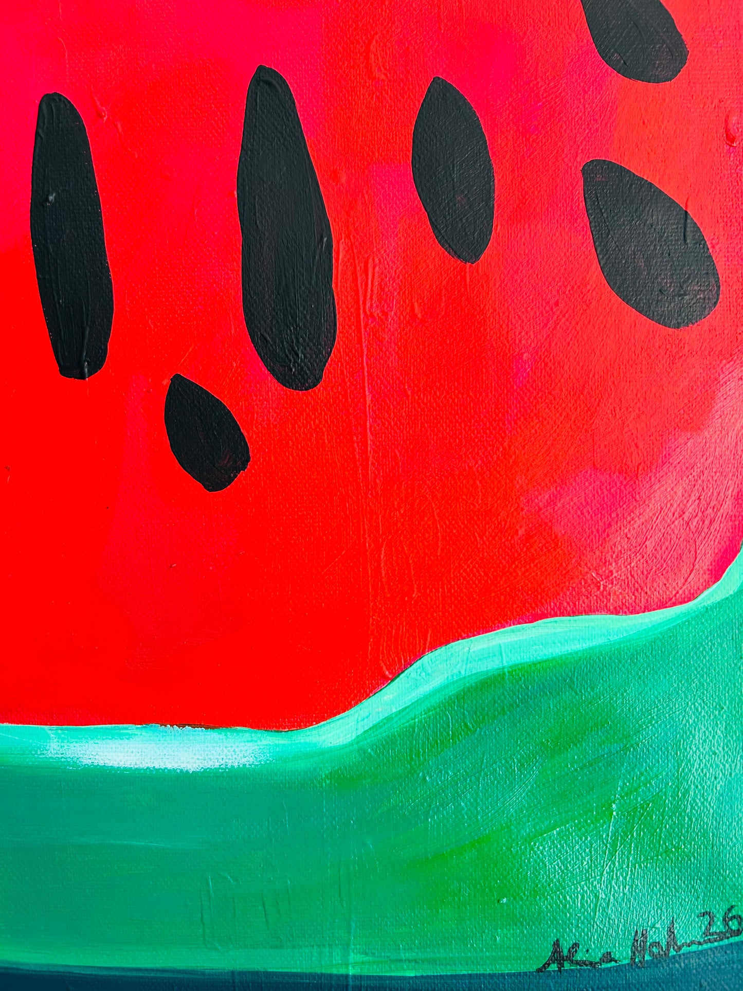 Watermelon – Original Acrylgemälde 30x30 cm | Alina Hahn