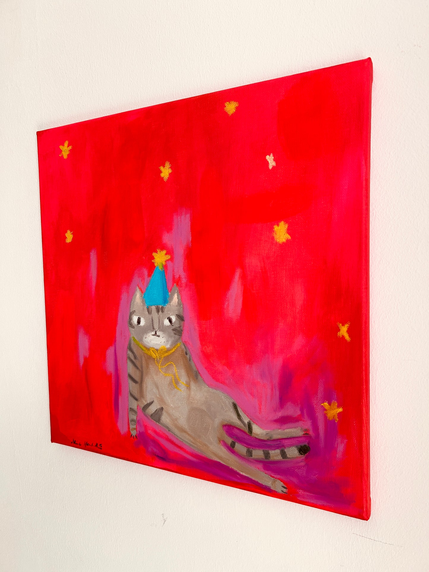 Cat party - Acryl/Öl 40x40 cm