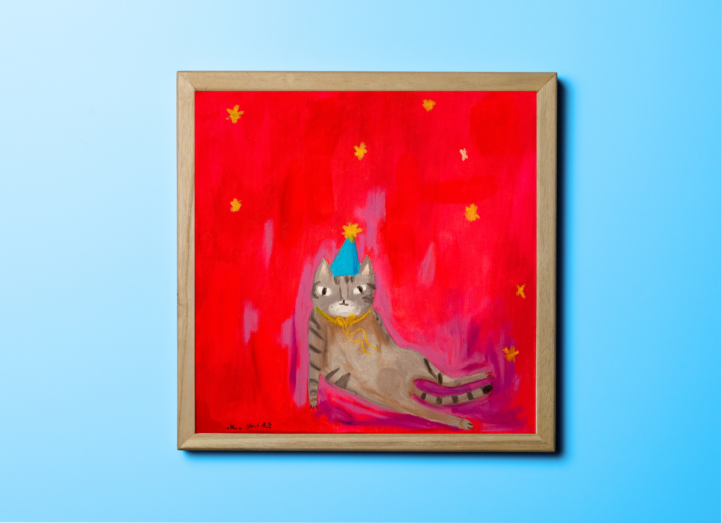 Cat party - Acryl/Öl 40x40 cm
