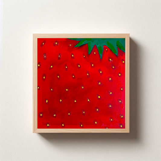 Strawberry – Original Acrylic Painting 30x30 cm | Studio Hahn