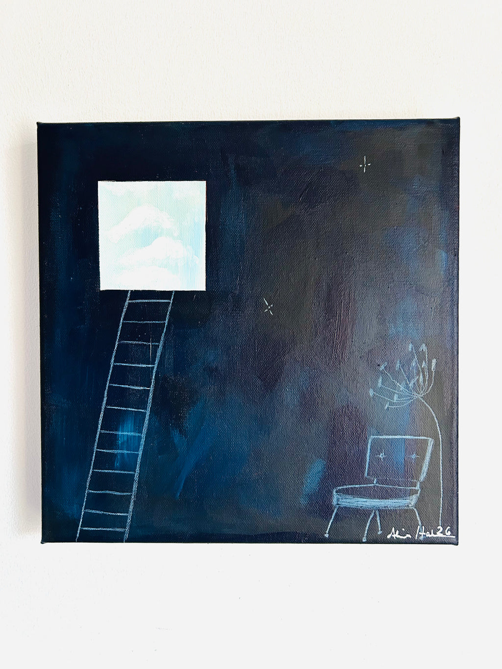 Alina Hahn - original abstraktes Öl/ Acryl Gemälde Bye