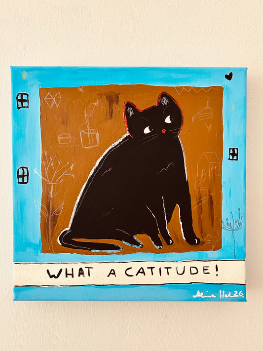 Alina Hahn - Original Abstract Oil/Acrylic Painting Catitude