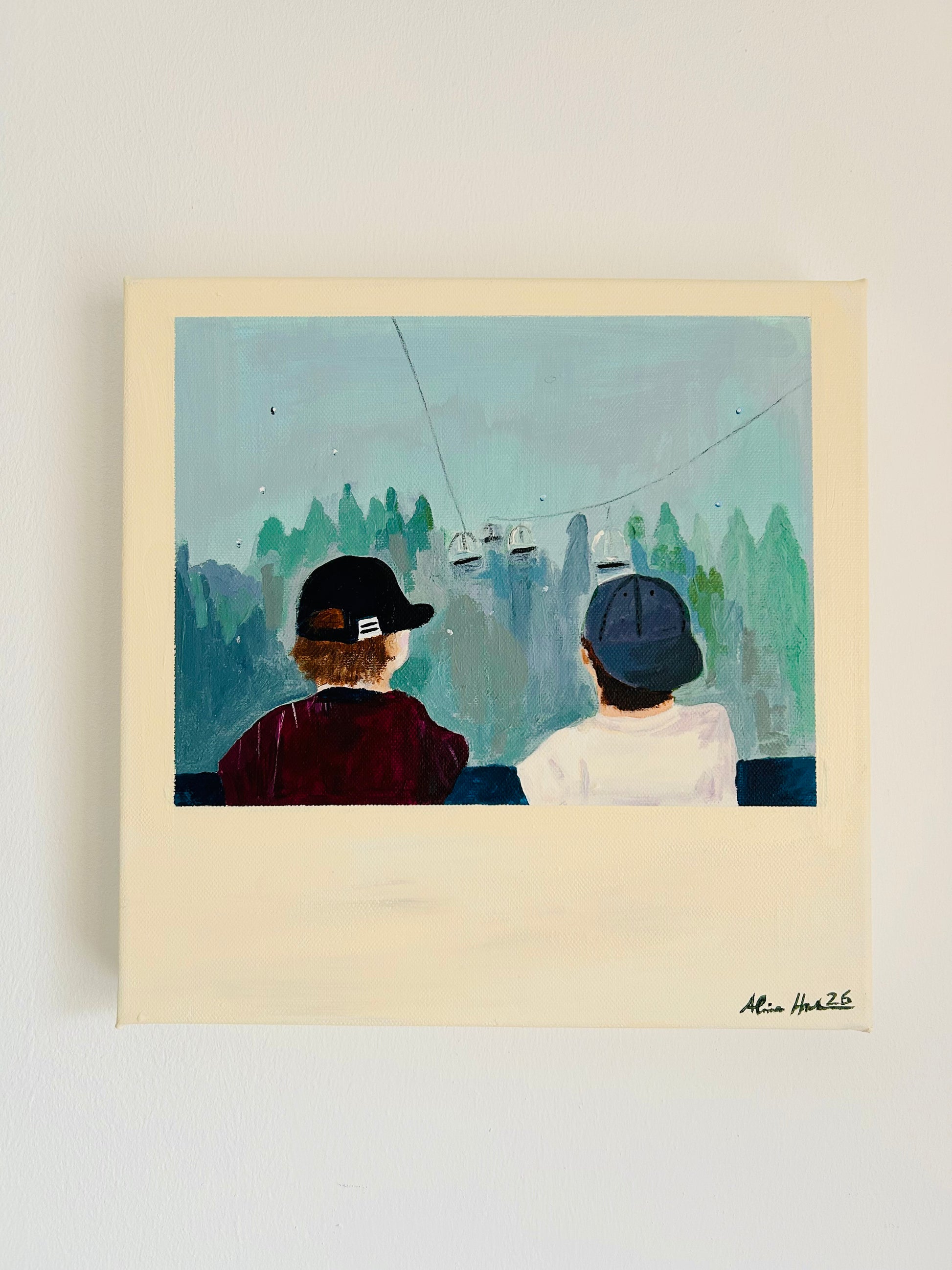 Original Acrylgemälde Adventure – Landschaft & Berge, 30x30 cm – Alina Hahn, Studio Hahn