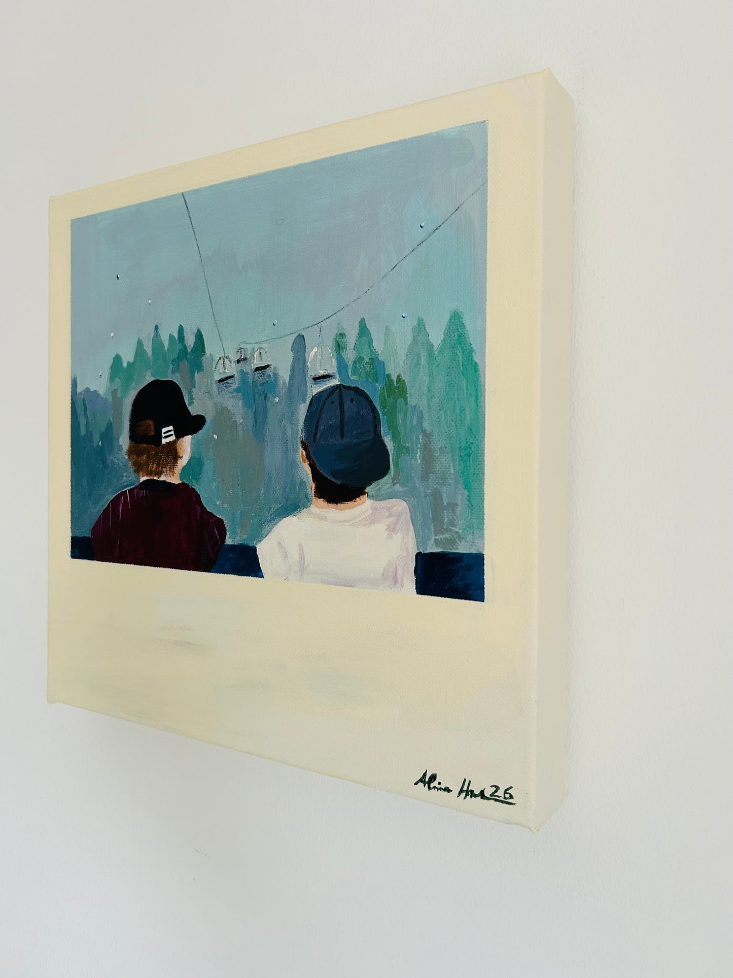 Original Acrylgemälde Adventure – Landschaft & Berge, 30x30 cm – Alina Hahn, Studio Hahn – Ansicht 2