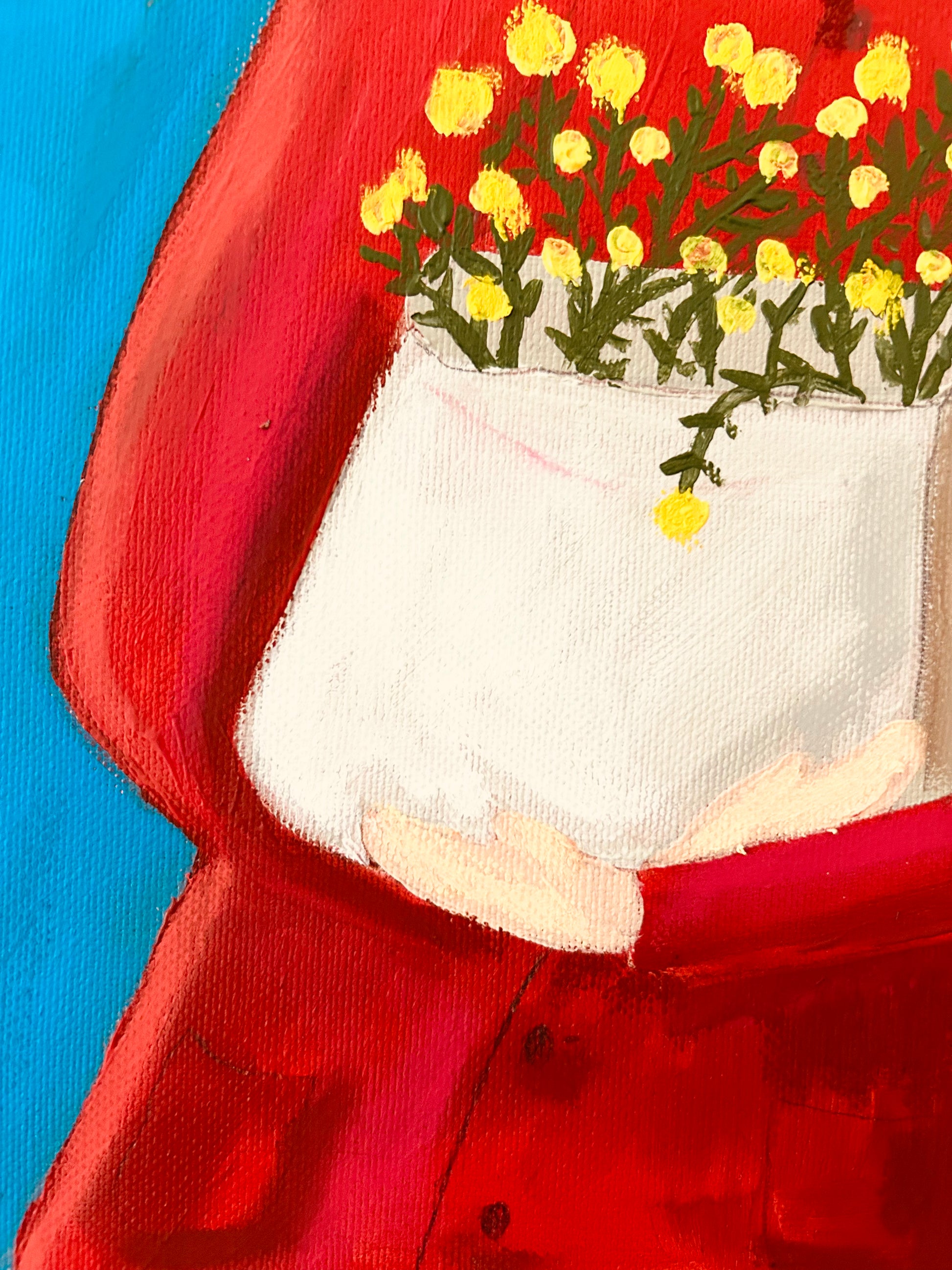 Original Acrylgemälde Shopping – naive Kunst, 23,5x18 cm – Alina Hahn, Studio Hahn – Ansicht 2