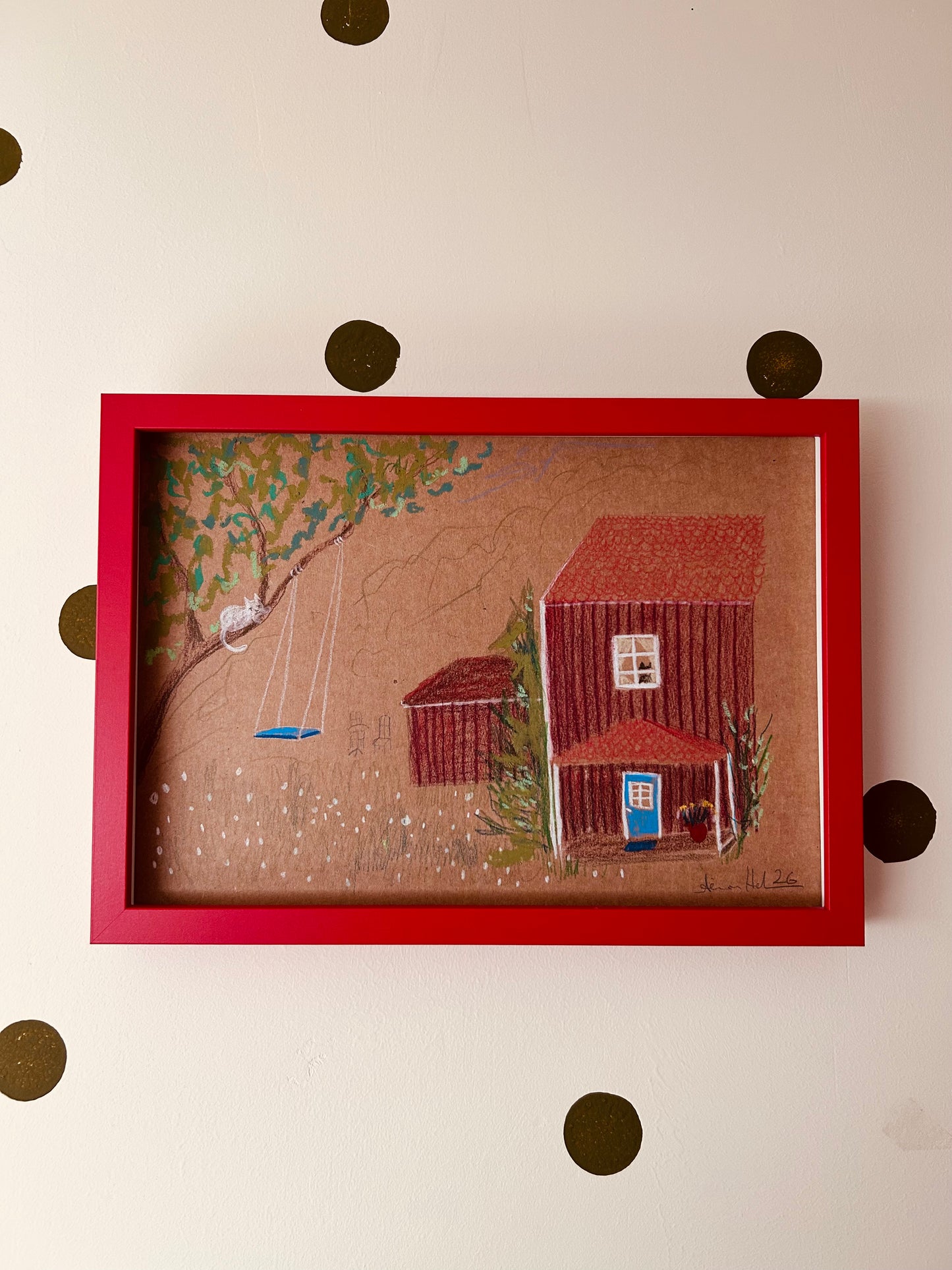 Original Illustration & Zeichnung Let it Dangle – abstrakt – Alina Hahn, Studio Hahn