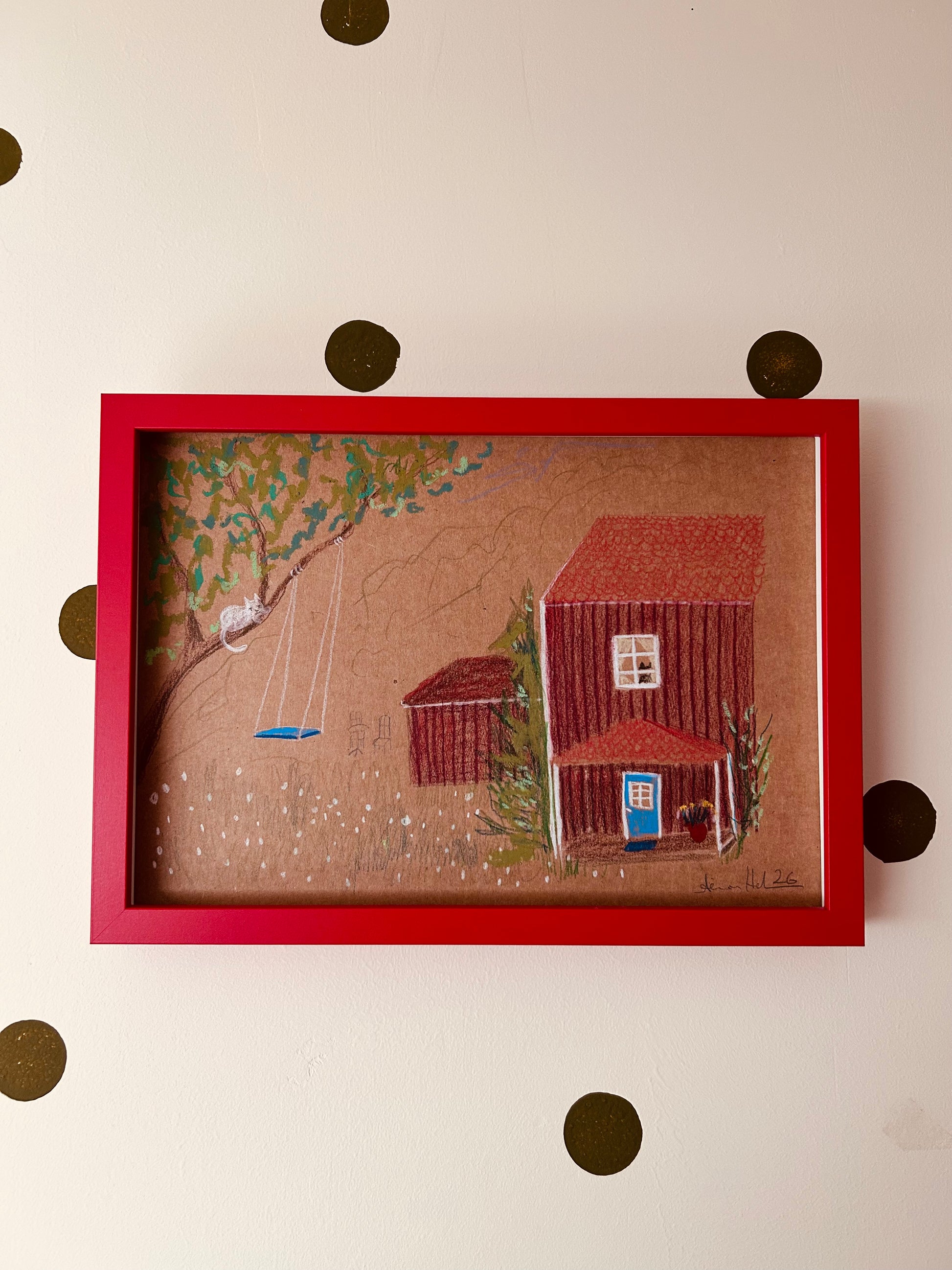 Original Illustration & Zeichnung Let it Dangle – abstrakt – Alina Hahn, Studio Hahn