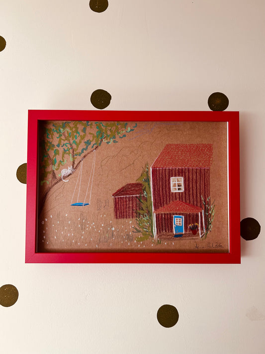 Original Illustration & Zeichnung Let it Dangle – abstrakt – Alina Hahn, Studio Hahn