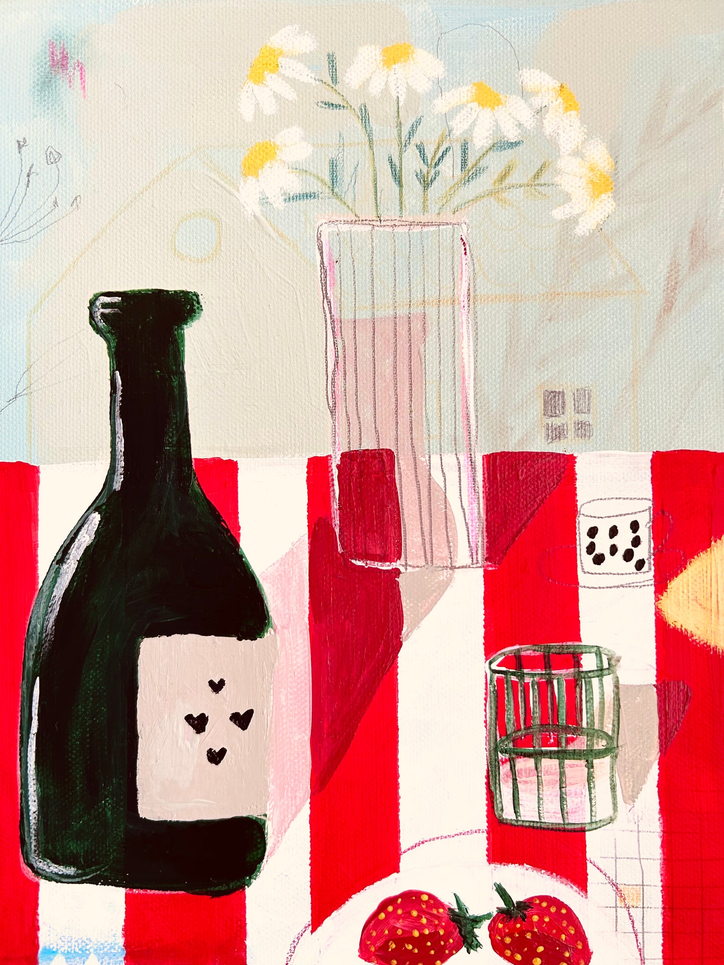 Alina Hahn - original abstraktes Acryl Gemälde Evening with friends