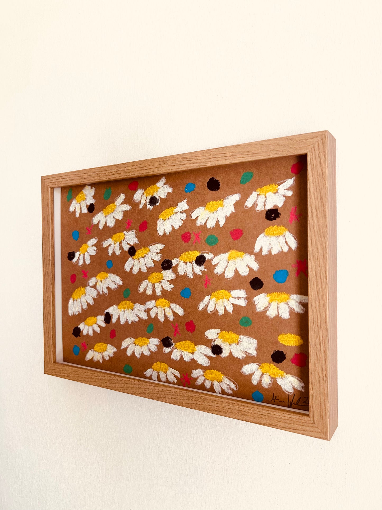 Original Ölpastell-Illustration Lucky Garden – Blumen, 29,5x21 cm – Alina Hahn, Studio Hahn – Ansicht 3