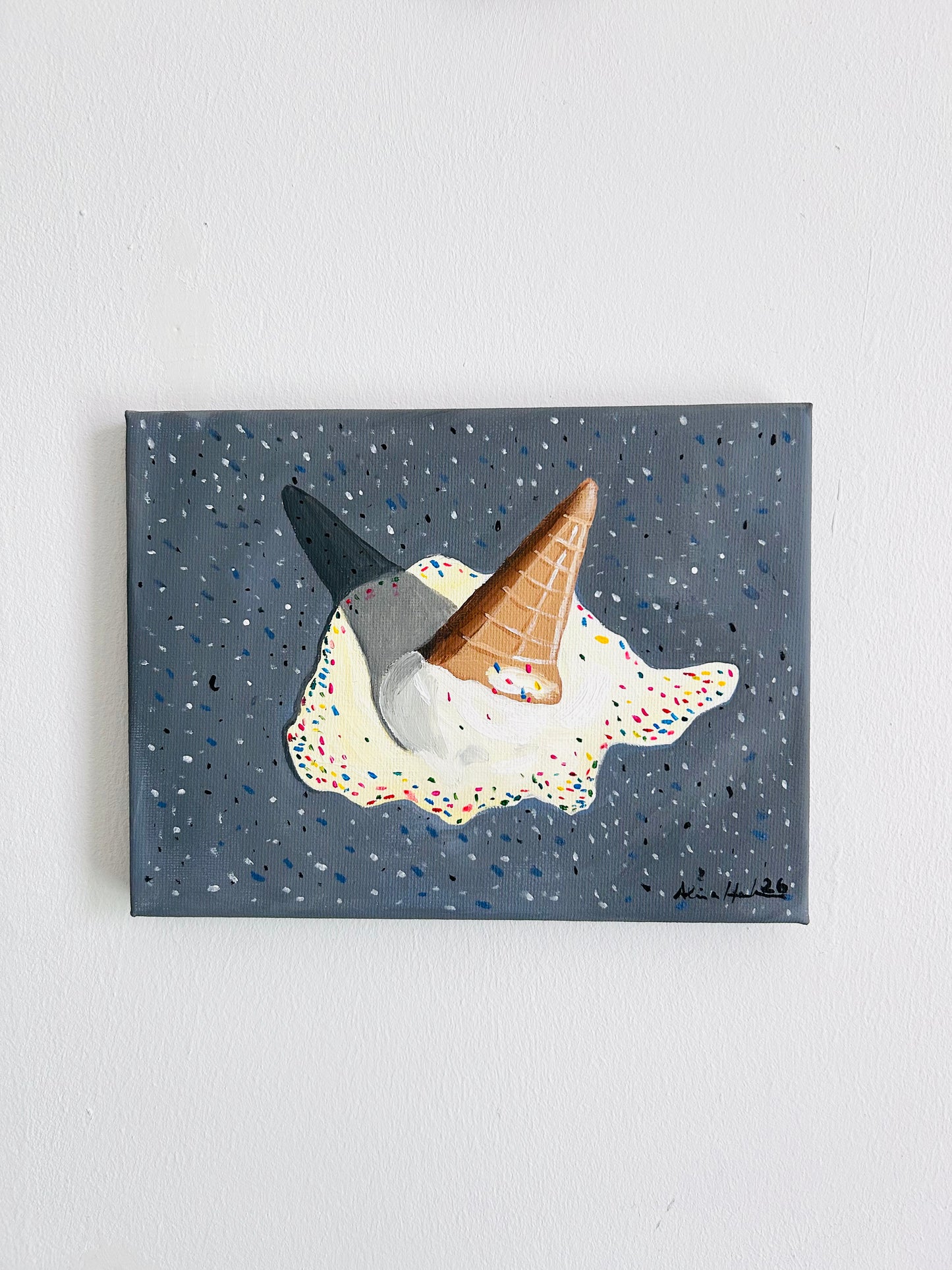 Original Acrylgemälde Oh No – abstrakt, 23,5x18 cm – Alina Hahn, Studio Hahn