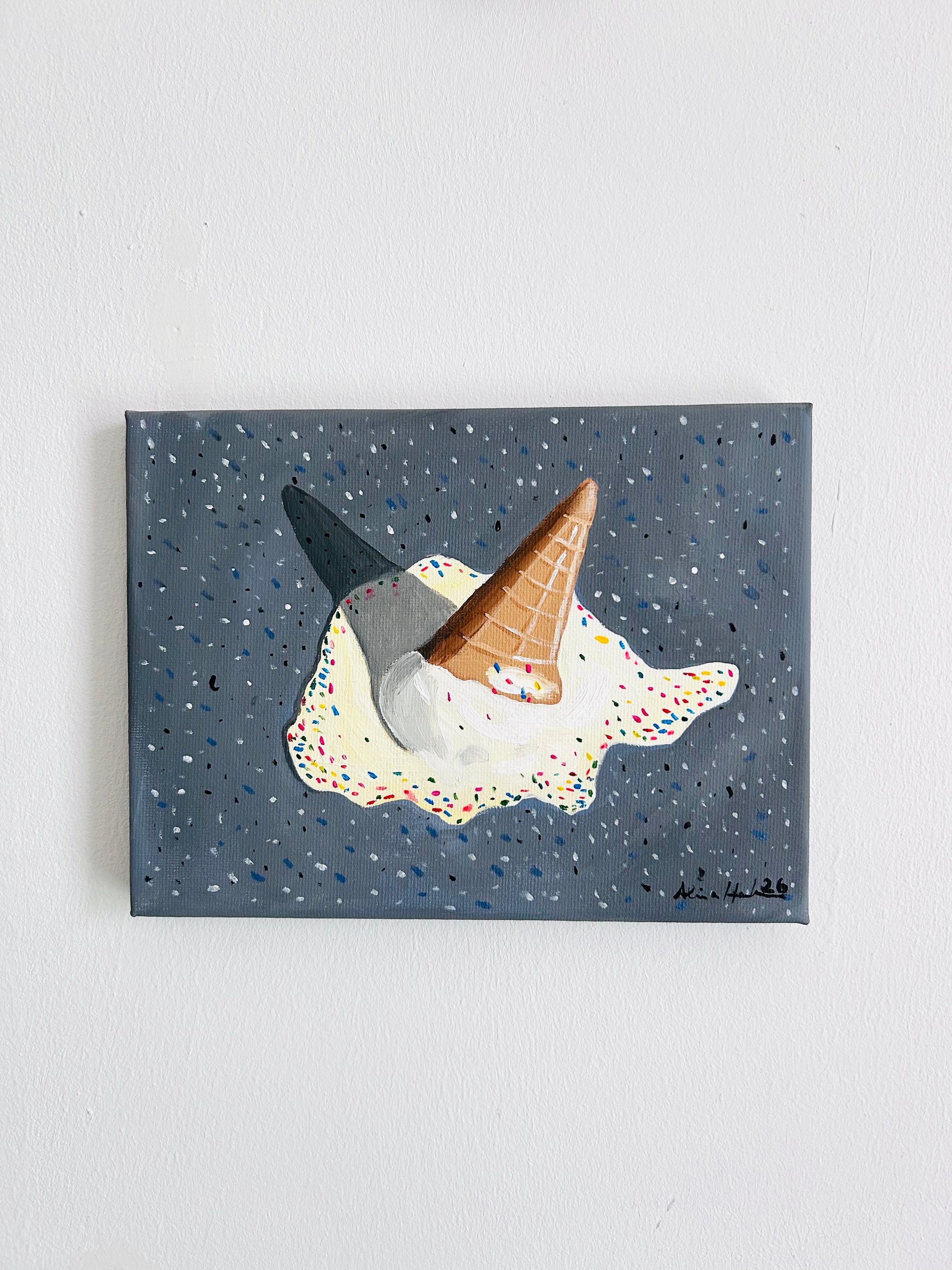 Original Acrylgemälde Oh No – abstrakt, 23,5x18 cm – Alina Hahn, Studio Hahn