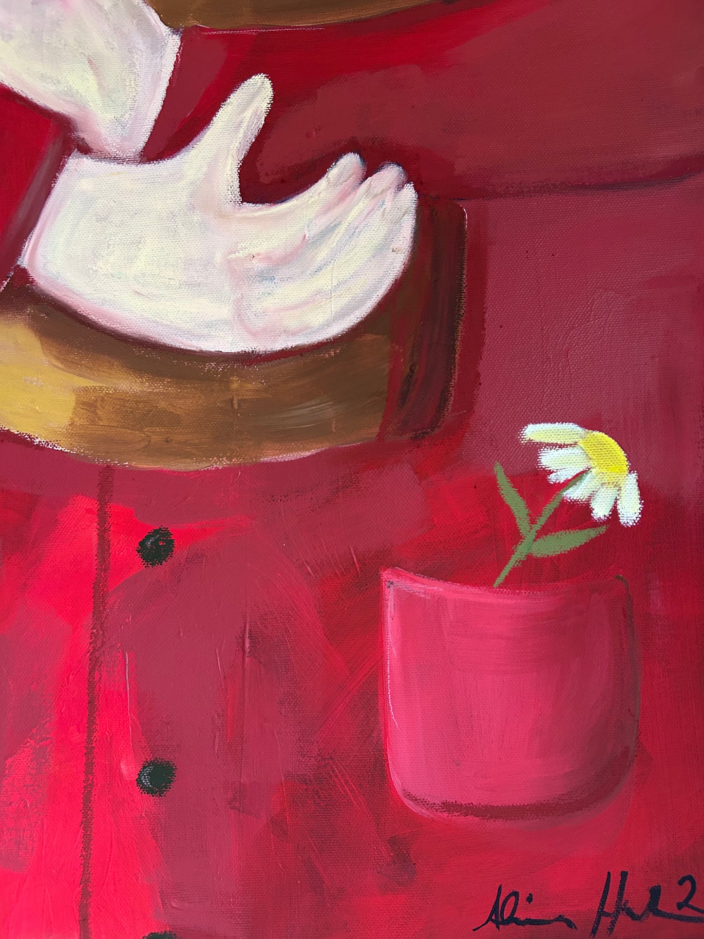 Coming Home – Original Acrylgemälde 70x70 cm in Pink & Rot | Studio Hahn