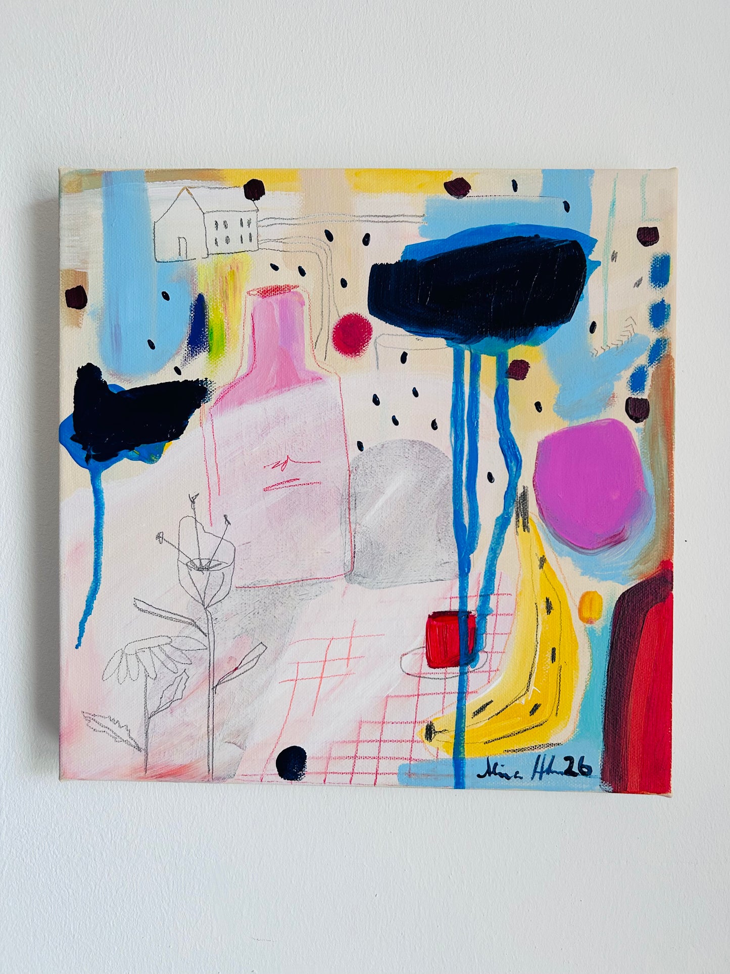 Original Acrylgemälde Wild Summer – abstrakt, bunt, 30x30 cm – Alina Hahn, Studio Hahn