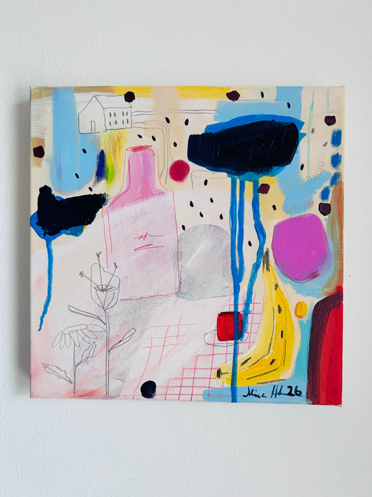 Original Acrylgemälde Wild Summer – abstrakt, bunt, 30x30 cm – Alina Hahn, Studio Hahn