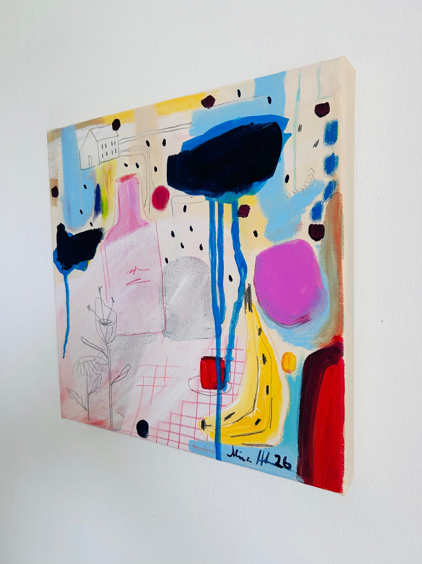Original Acrylgemälde Wild Summer – abstrakt, bunt, 30x30 cm – Alina Hahn, Studio Hahn – Ansicht 2