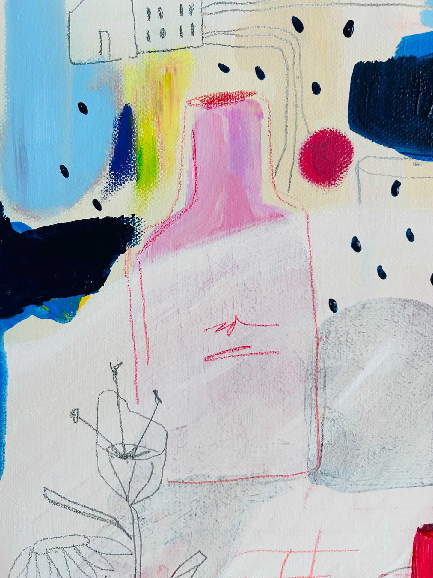 Original Acrylgemälde Wild Summer – abstrakt, bunt, 30x30 cm – Alina Hahn, Studio Hahn – Ansicht 4