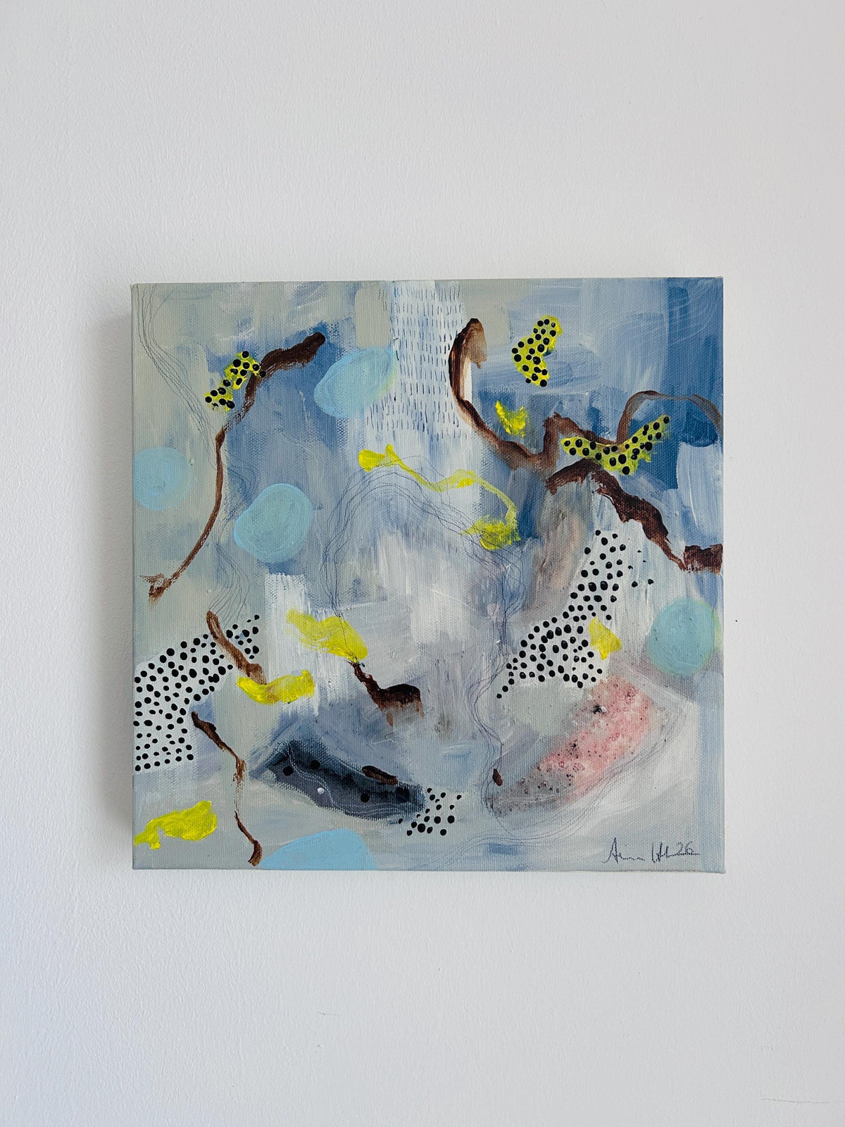 Abstraktes Acrylgemälde mit Punkten Portal 3 – Studio Hahn